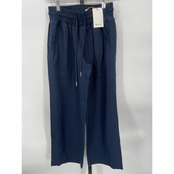 Quince Navy 100% European Linen Pants - Picture 2 of 3